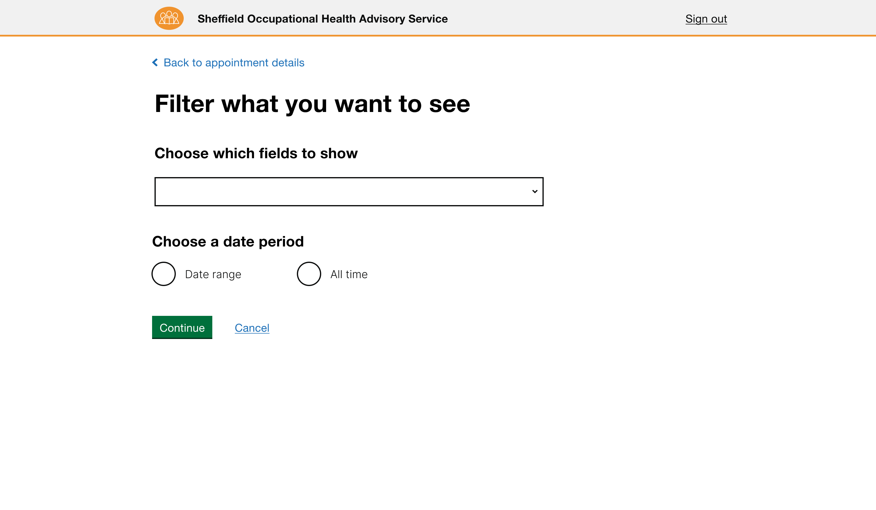 Filter what information you want to see page